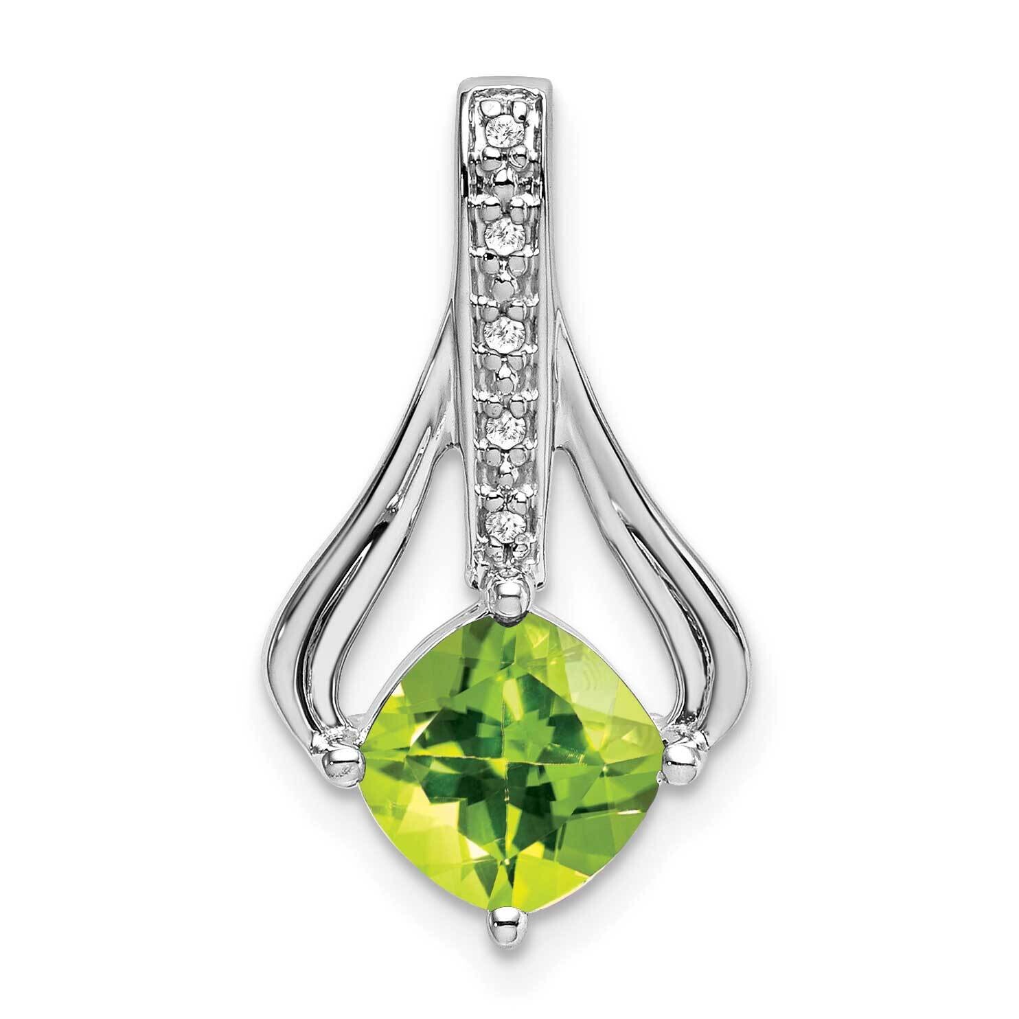 Peridot Diamond Pendant 14k White Gold PM7032-PE-002-WA, MPN: PM7032-PE-002-WA,