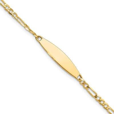 Figaro Link Id Bracelet 8 Inch 14k Gold LID110-8, MPN: LID110-8,