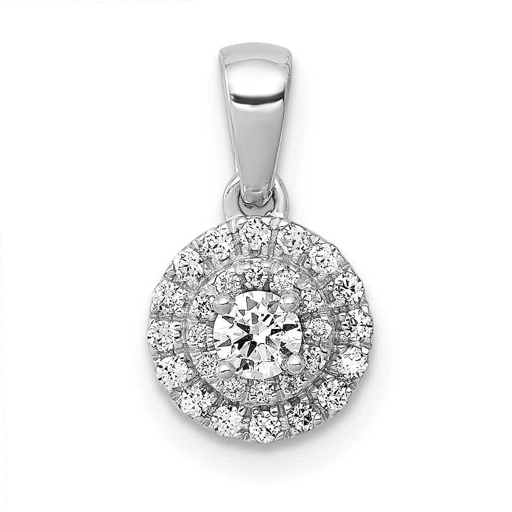 1/4Ct. Diamond Round Halo Cluster Pendant 10k White Gold PM4741-025-1WA, MPN: PM4741-025-1WA,