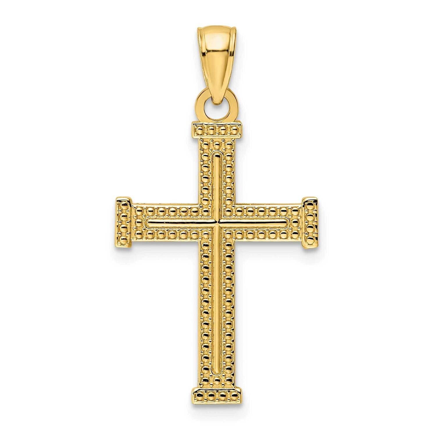 Beaded Cross Pendant 14k Polished Gold K9857, MPN: K9857,