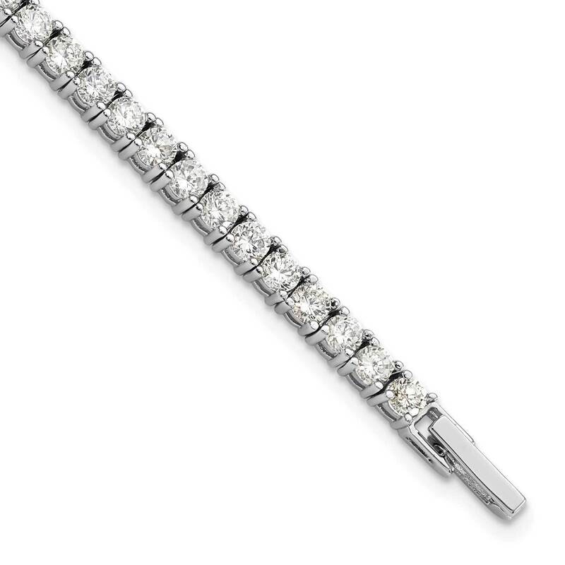 Kelly Waters Rhodium-Plated Prong Set CZ 7.25 Inch Tennis Bracelet KW693-7.25