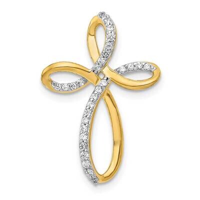 1/6Ct. Diamond Cross Chain Slide 24 Inch 10k Gold PM5051-016-1YA, MPN: PM5051-016-1YA,