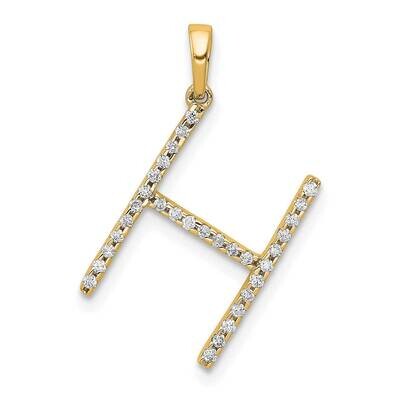Diamond Letter H Initial Pendant 14k Gold PM5222H-010-YA, MPN: PM5222H-010-YA, 196904074138