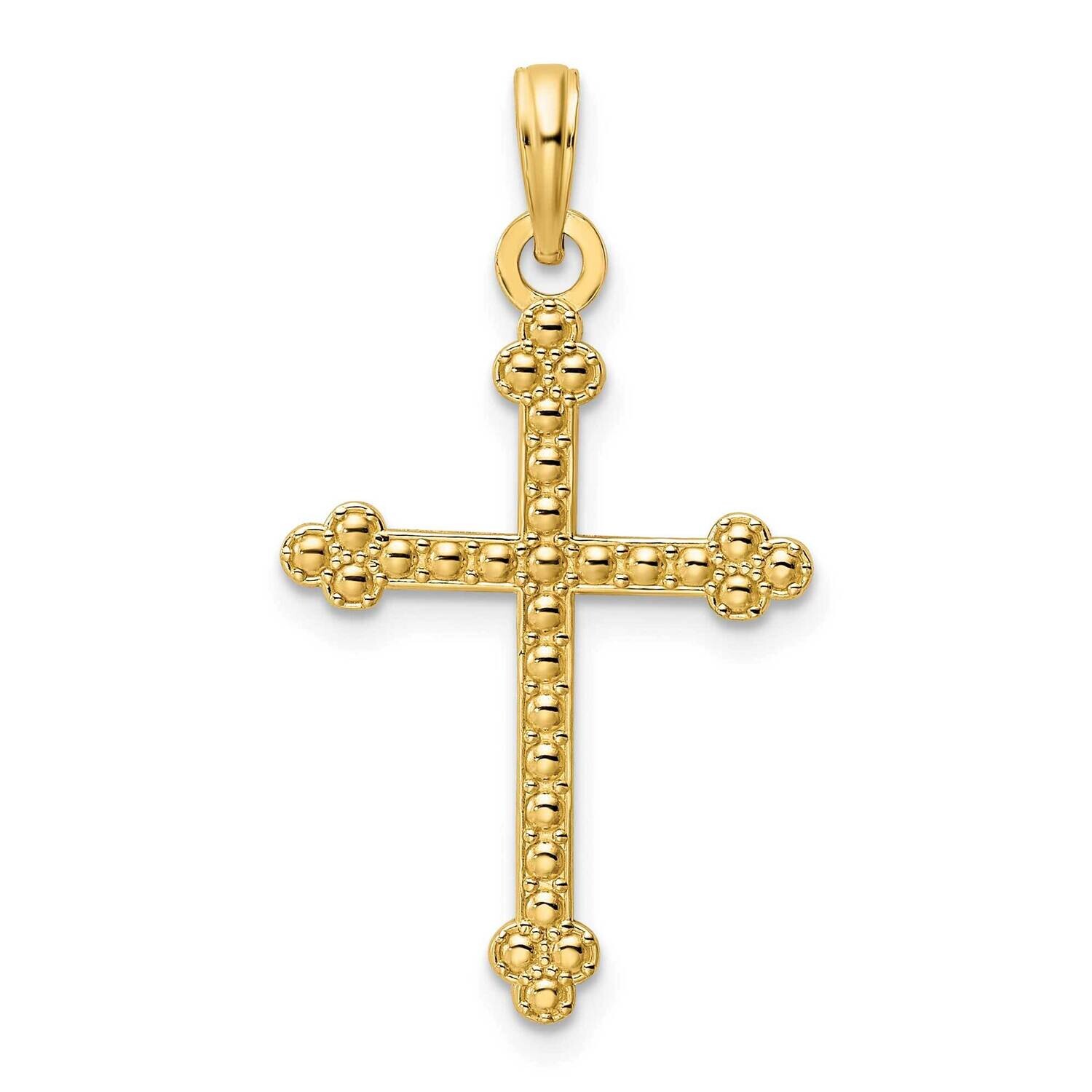 Beaded Cross Pendant 14k Polished Gold K9849, MPN: K9849,