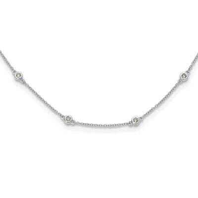 Diamond Station Cable Necklace 14k White Gold PM1007-055-WA-20, MPN: PM1007-055-WA-20, 883957207711