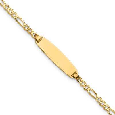 Figaro Link Diamond Cut Id Bracelet 8 Inch 14k Gold LID104-8, MPN: LID104-8,