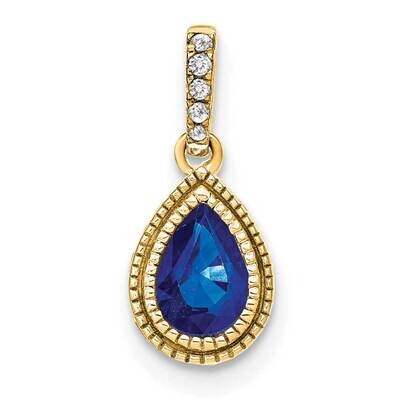 Pear Sapphire Diamond Pendant 14k Gold PM7094-SA-019-YA, MPN: PM7094-SA-019-YA,