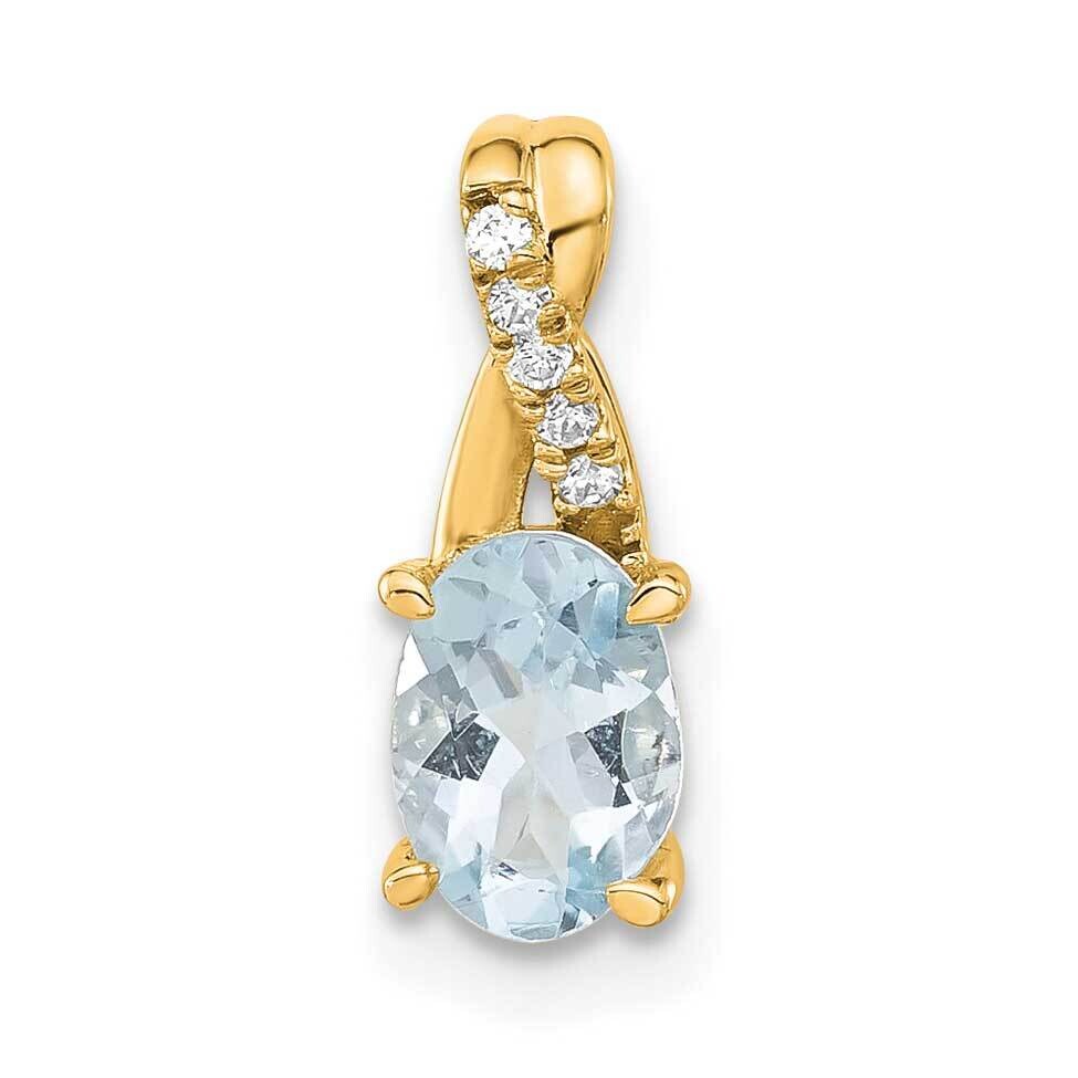 Oval Aquamarine Diamond Pendant 14k Gold PM4235-AQ-003-4YA, MPN: PM4235-AQ-003-4YA,