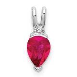 Pear Ruby Diamond Pendant 14k White Gold PM7189-RU-002-WA, MPN: PM7189-RU-002-WA,