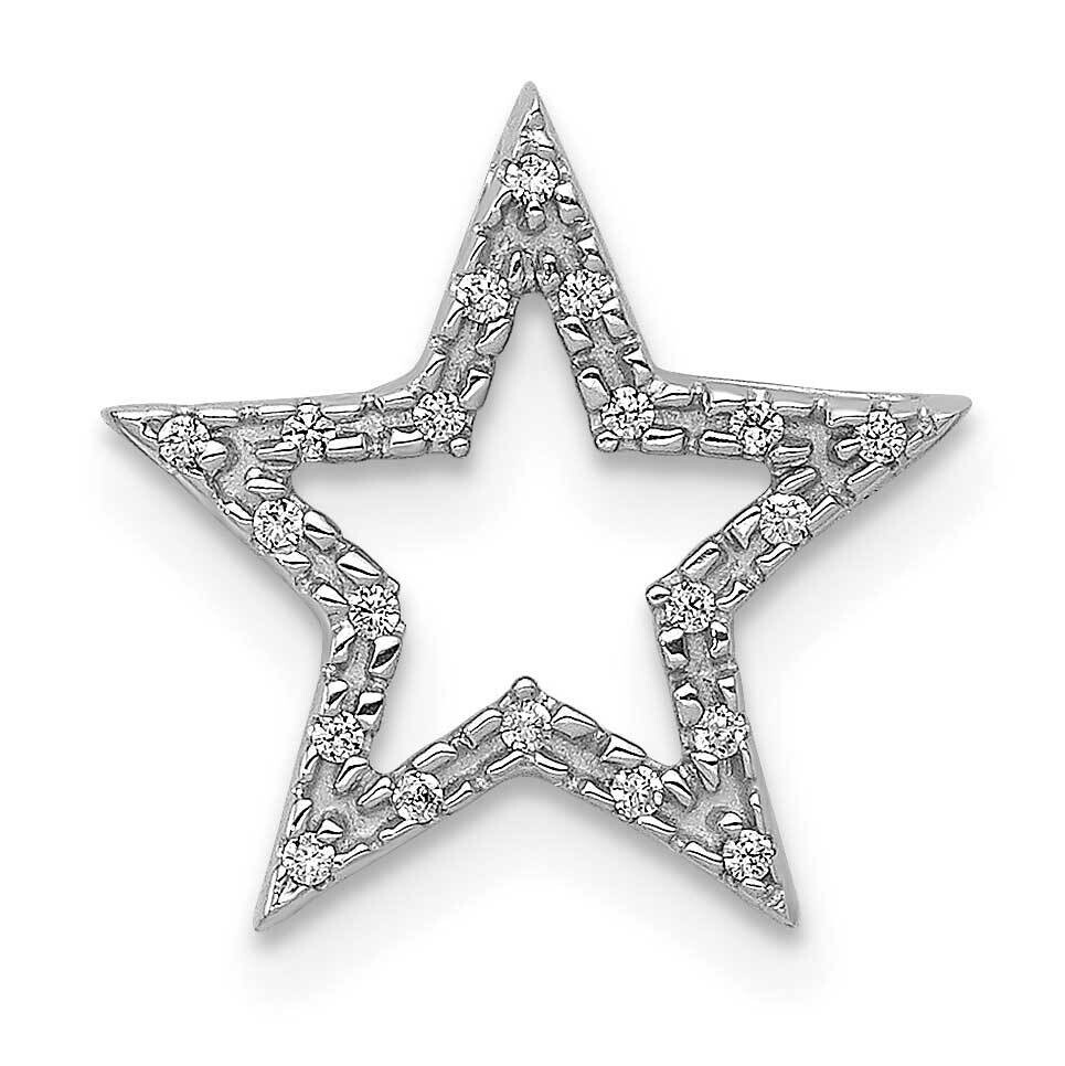 Small Diamond Star Chain Slide Pendant 10k White Gold PM5179-005-1WA