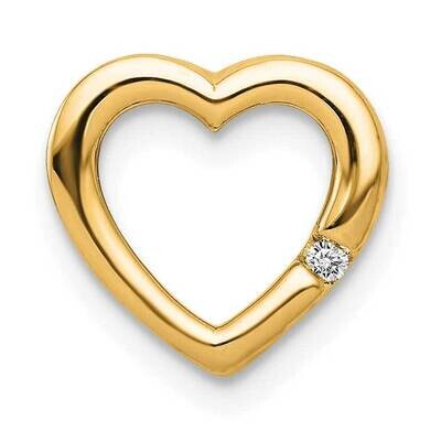 .01Ct. Diamond Heart Chain Slide 10 Inch 14k Gold PM4838-001-YA, MPN: PM4838-001-YA,