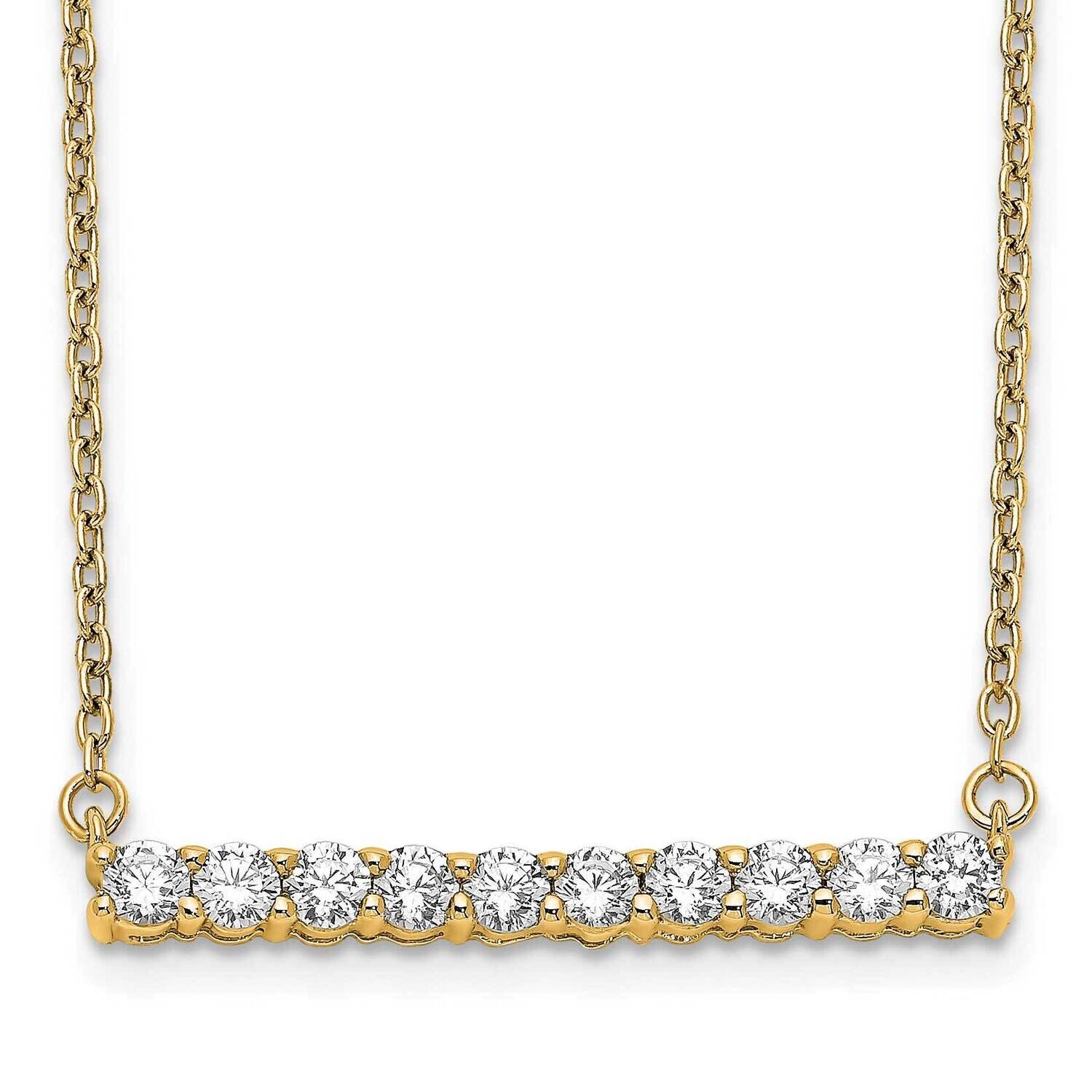 Diamond Bar 18 Inch Necklace 14k Gold PM3738-050-YA, MPN: PM3738-050-YA,