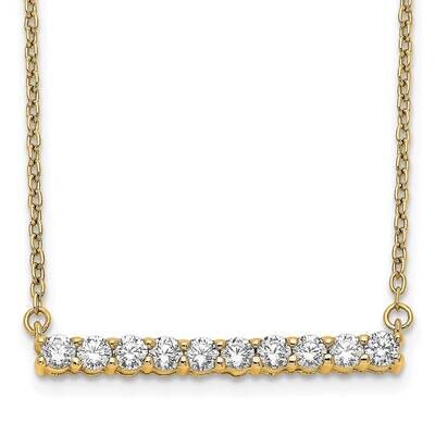 Diamond Bar 18 Inch Necklace 14k Gold PM3738-050-YA, MPN: PM3738-050-YA,