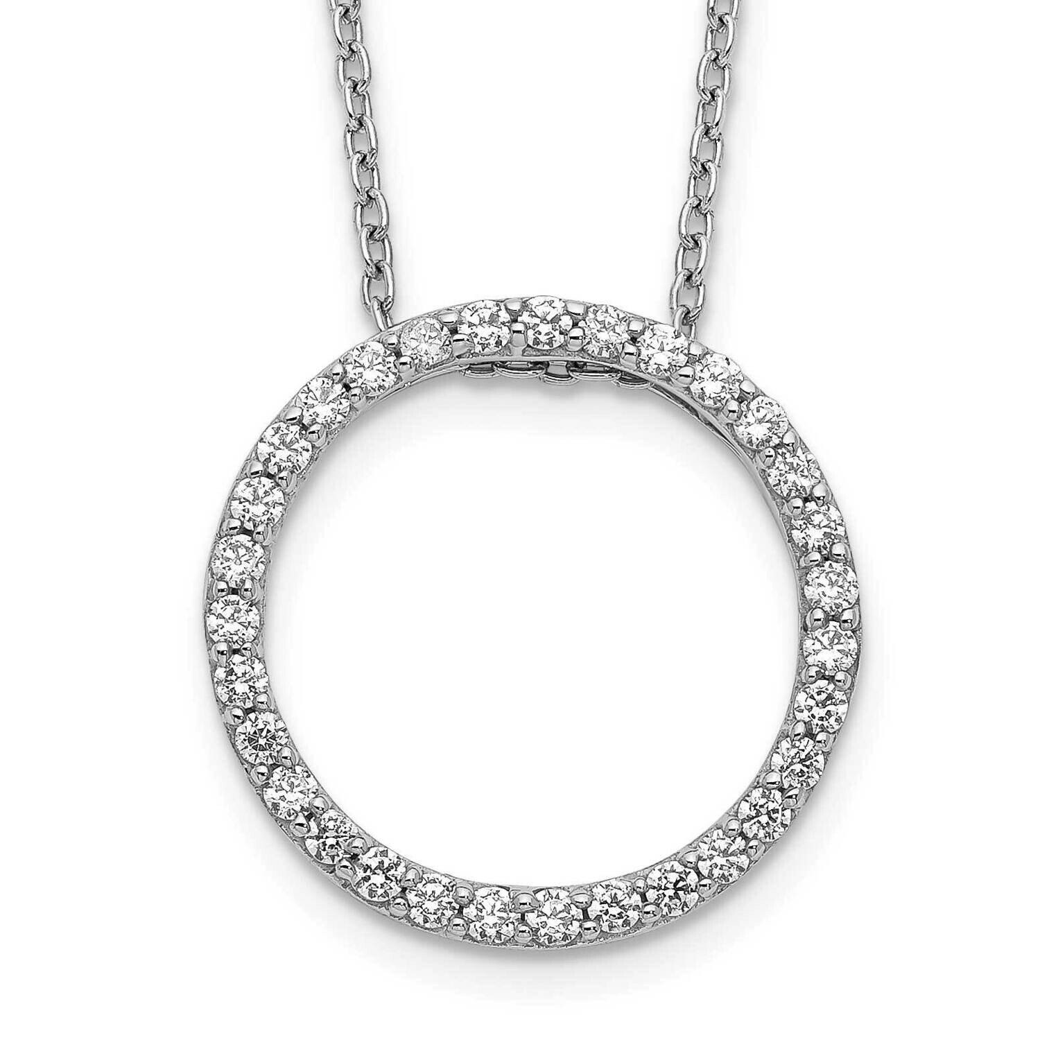 Diamond Circle 18 Inch Necklace 10k White Gold PM3781-050-1WA, MPN: PM3781-050-1WA,