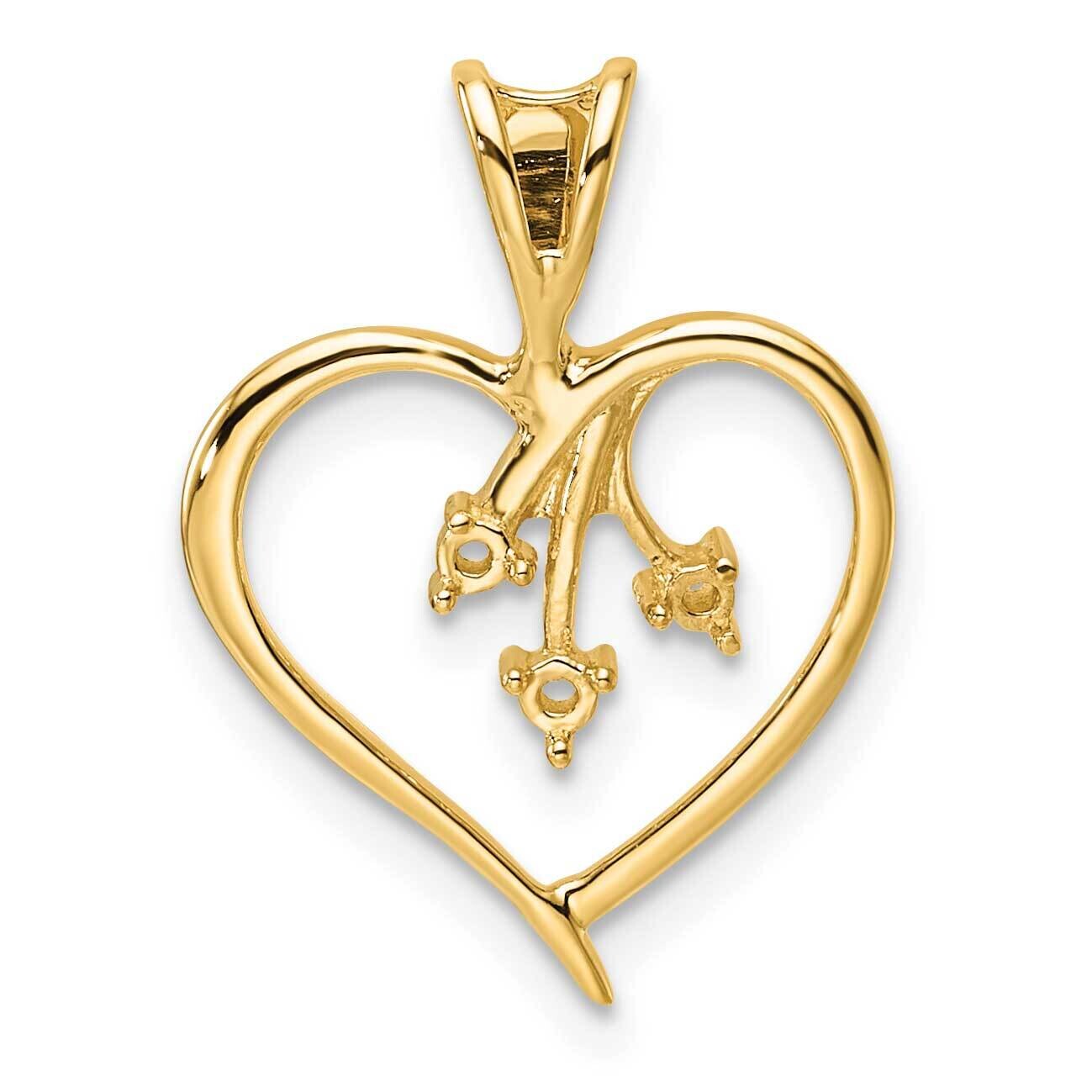 Heart Pendant Mounting 10k Gold PM4832-005-1Y, MPN: PM4832-005-1Y,
