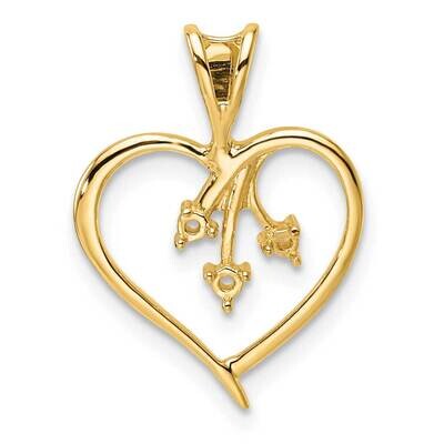 Heart Pendant Mounting 10k Gold PM4832-005-1Y, MPN: PM4832-005-1Y,