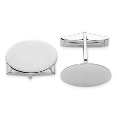 Men&#39;s Oval Cuff Links 14k White Gold MC258 by Men&#39;s Jewelry and Accessories, MPN: MC258,