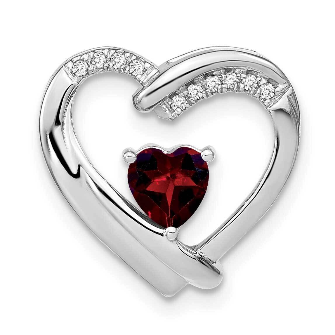 Garnet Diamond Pendant Sterling Silver Rhodium-Plated PM7018-GA-005-SSA, MPN: PM7018-GA-005-SSA,