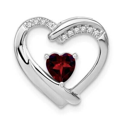 Garnet Diamond Pendant Sterling Silver Rhodium-Plated PM7018-GA-005-SSA, MPN: PM7018-GA-005-SSA,