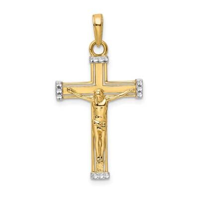 Diamond-Cut Crucifix Pendant 14k Gold With Rhodium K9800, MPN: K9800,