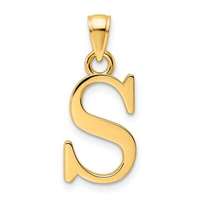 Letter S Pendant 14k Polished Gold K9810S, MPN: K9810S, 196904090626