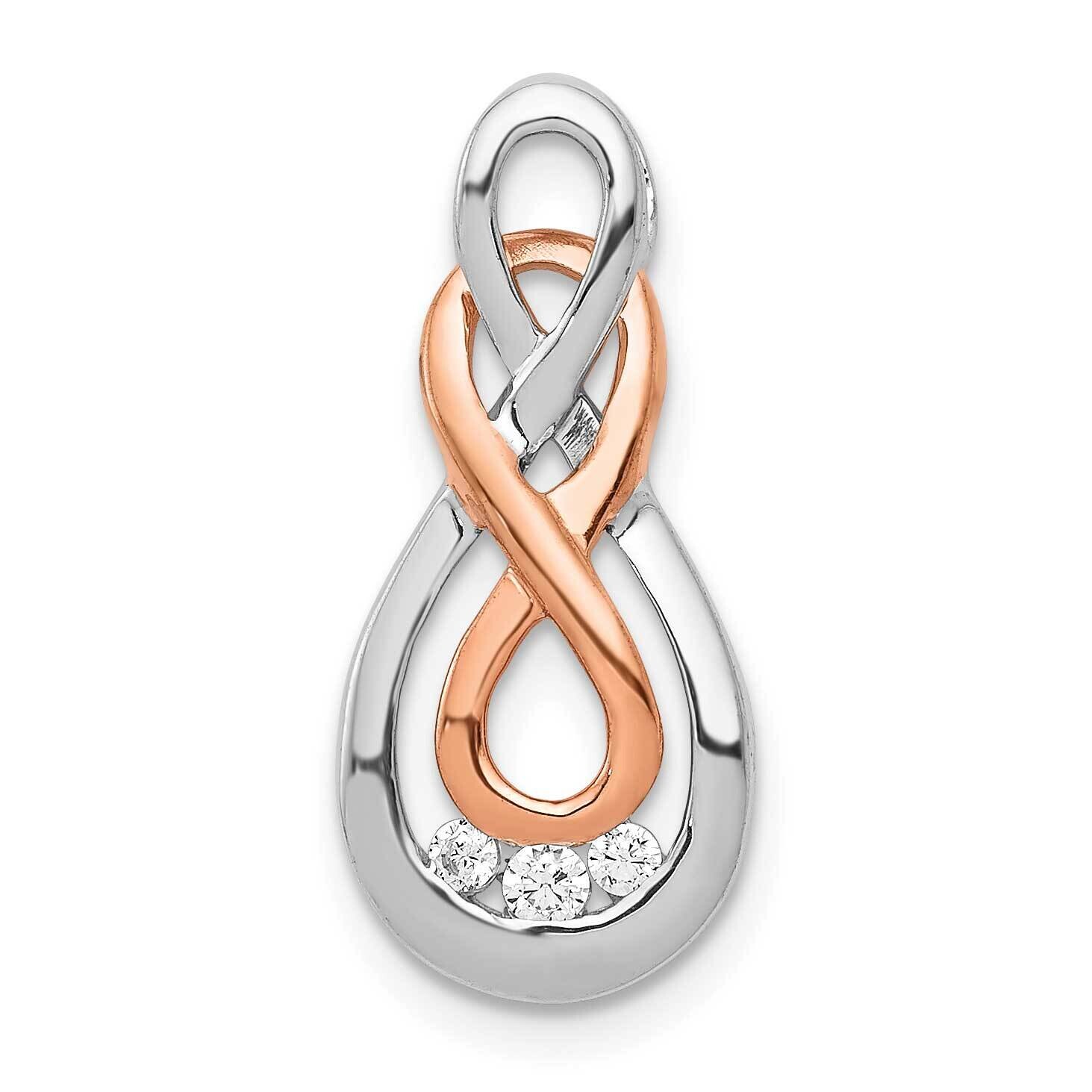 Rose Gold Diamond Double Infinity Chain Slide 10k White Gold PM4936-007-1WRA, MPN: PM4936-007-1WRA,