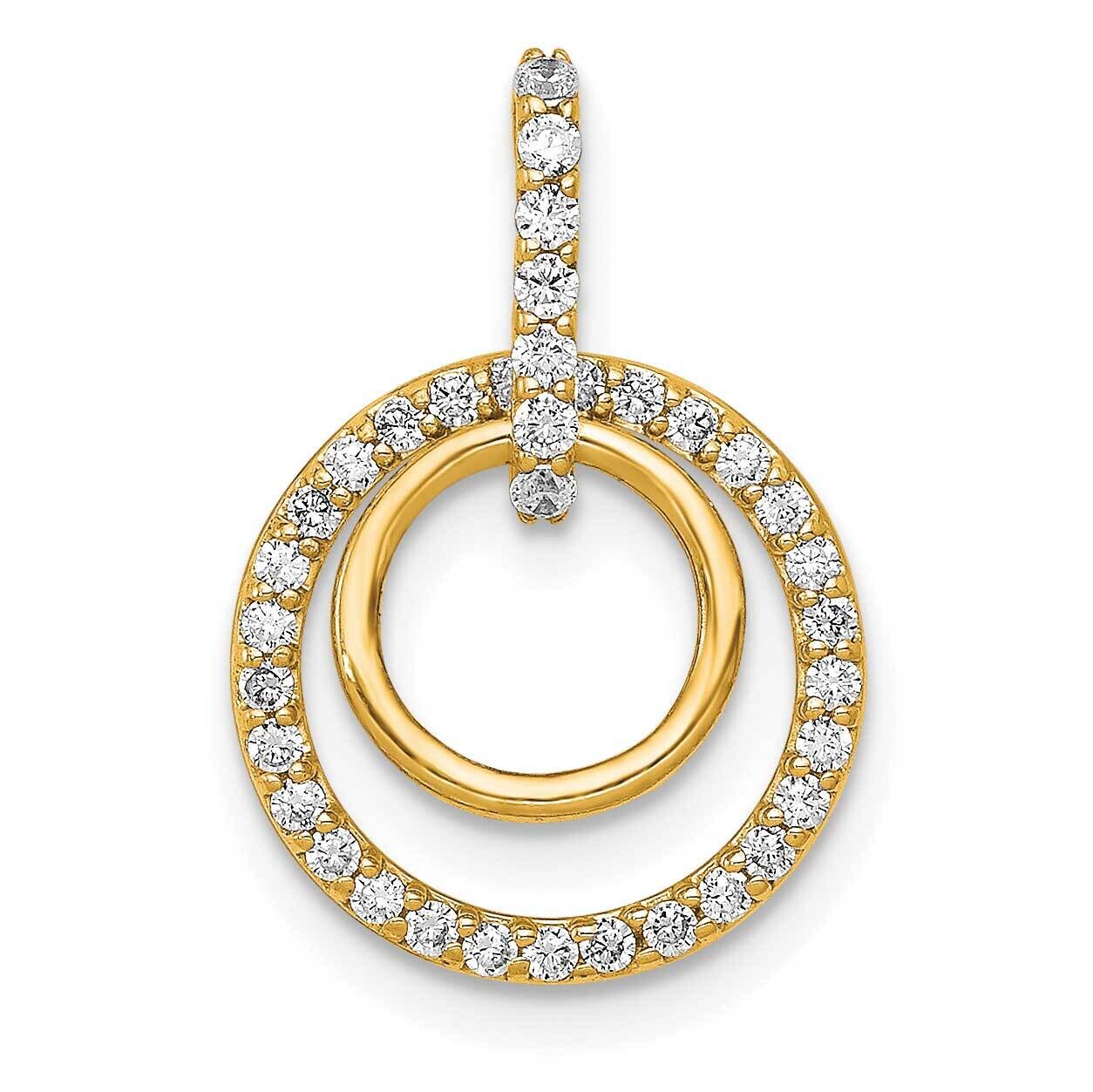 1/4Ct. Diamond Double Circle Dangle Pendant 14k Gold PM4727-025-YA, MPN: PM4727-025-YA,