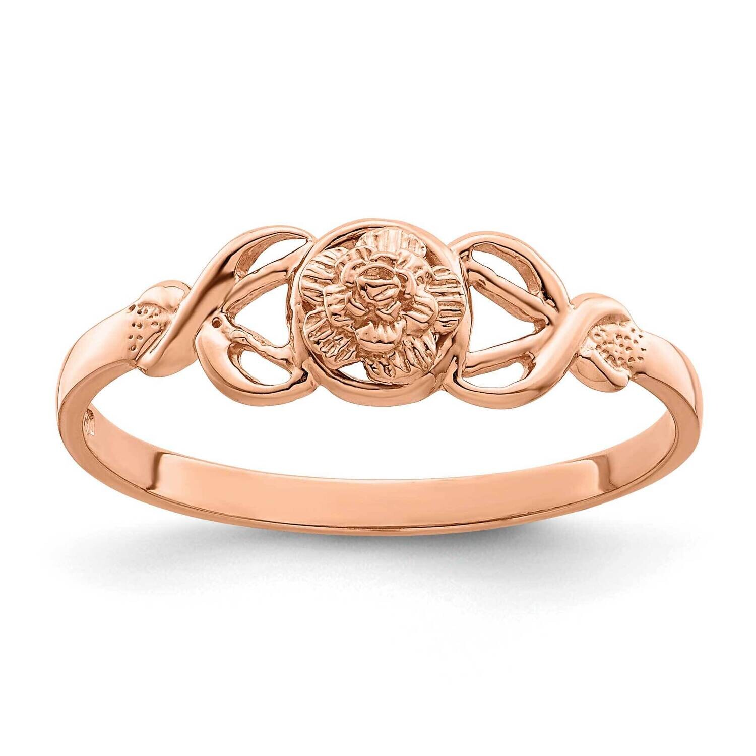 Polished Flower Ring 14k Rose Gold K9807, MPN: K9807, 196904055854