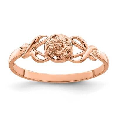 Polished Flower Ring 14k Rose Gold K9807, MPN: K9807, 196904055854