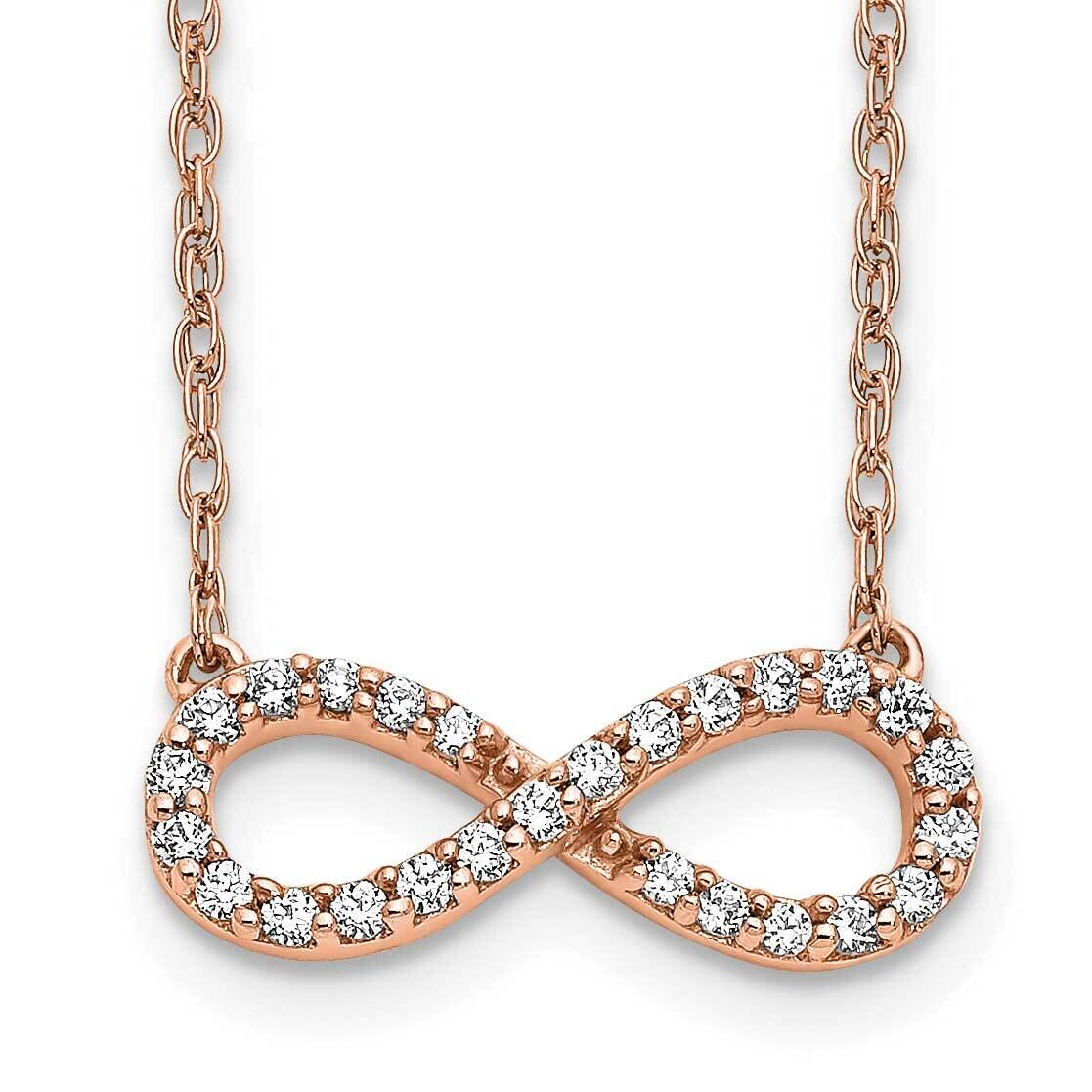 Polished Diamond Infinity Symbol 18 Inch Necklace 14k Rose Gold PM4688-016-RA, MPN: PM4688-016-RA,