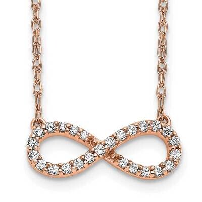 Polished Diamond Infinity Symbol 18 Inch Necklace 14k Rose Gold PM4688-016-RA, MPN: PM4688-016-RA,