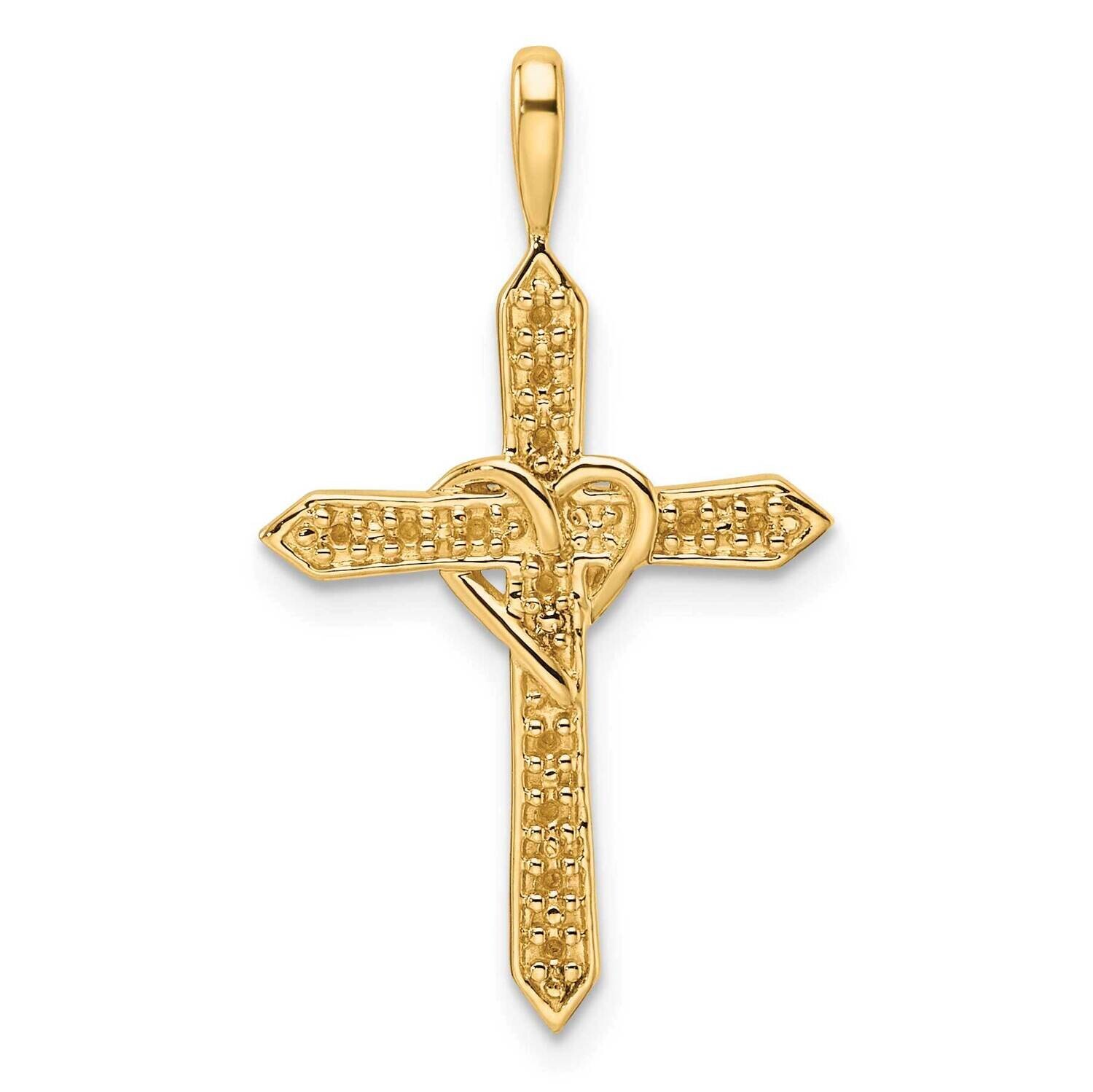 Heart Cross Pendant Mounting 14k Gold PM4987-010-Y, MPN: PM4987-010-Y,