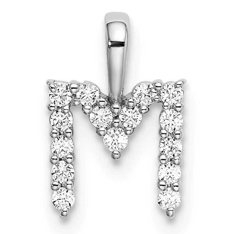 Diamond Letter M Initial Pendant 14k White Gold PM6988M-015-WLG, MPN: PM6988M-015-WLG, 883957886657