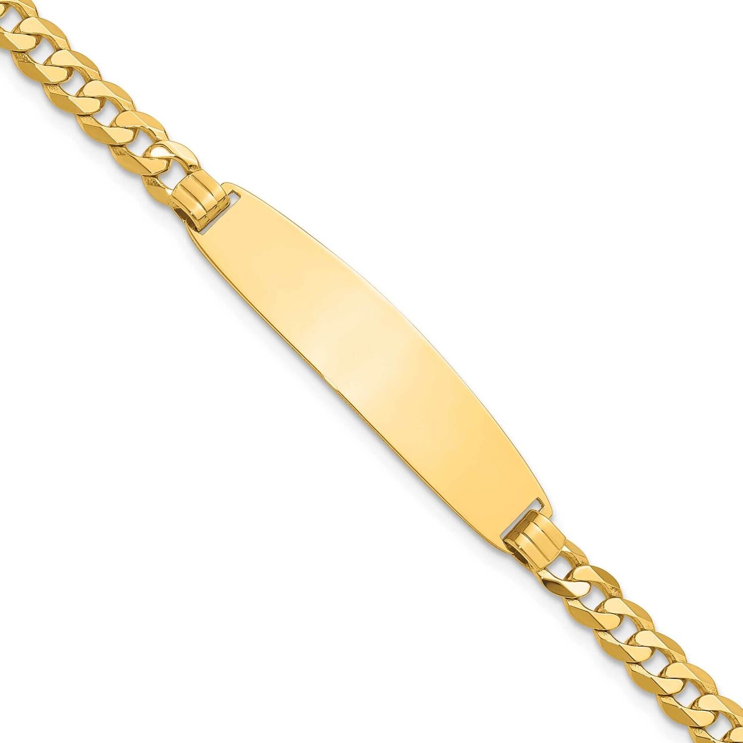Curb Link Rounded Id Bracelet 7 Inch 14k Gold LID109-7
