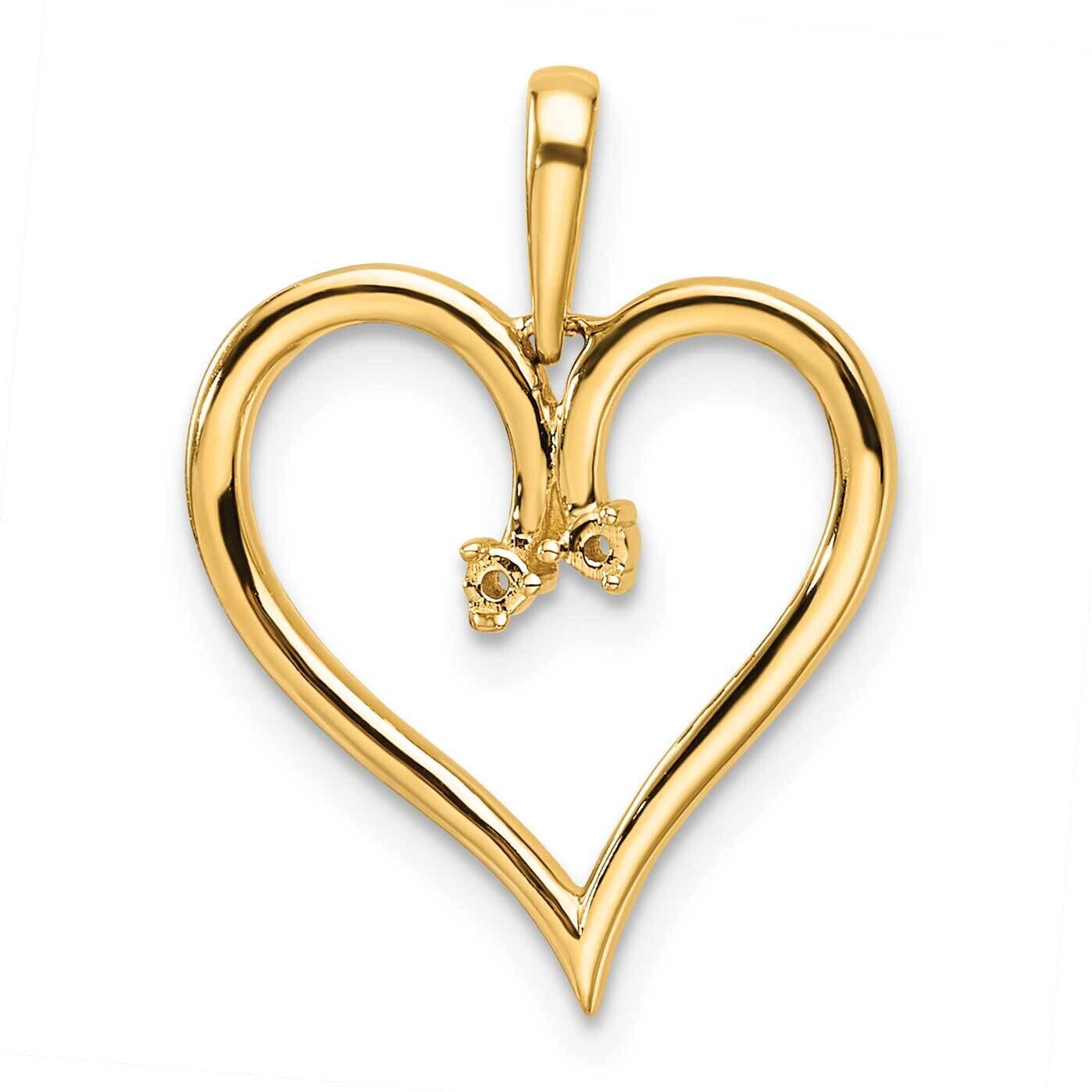 Heart Pendant Mounting 14k Gold PM4821-002-Y, MPN: PM4821-002-Y,