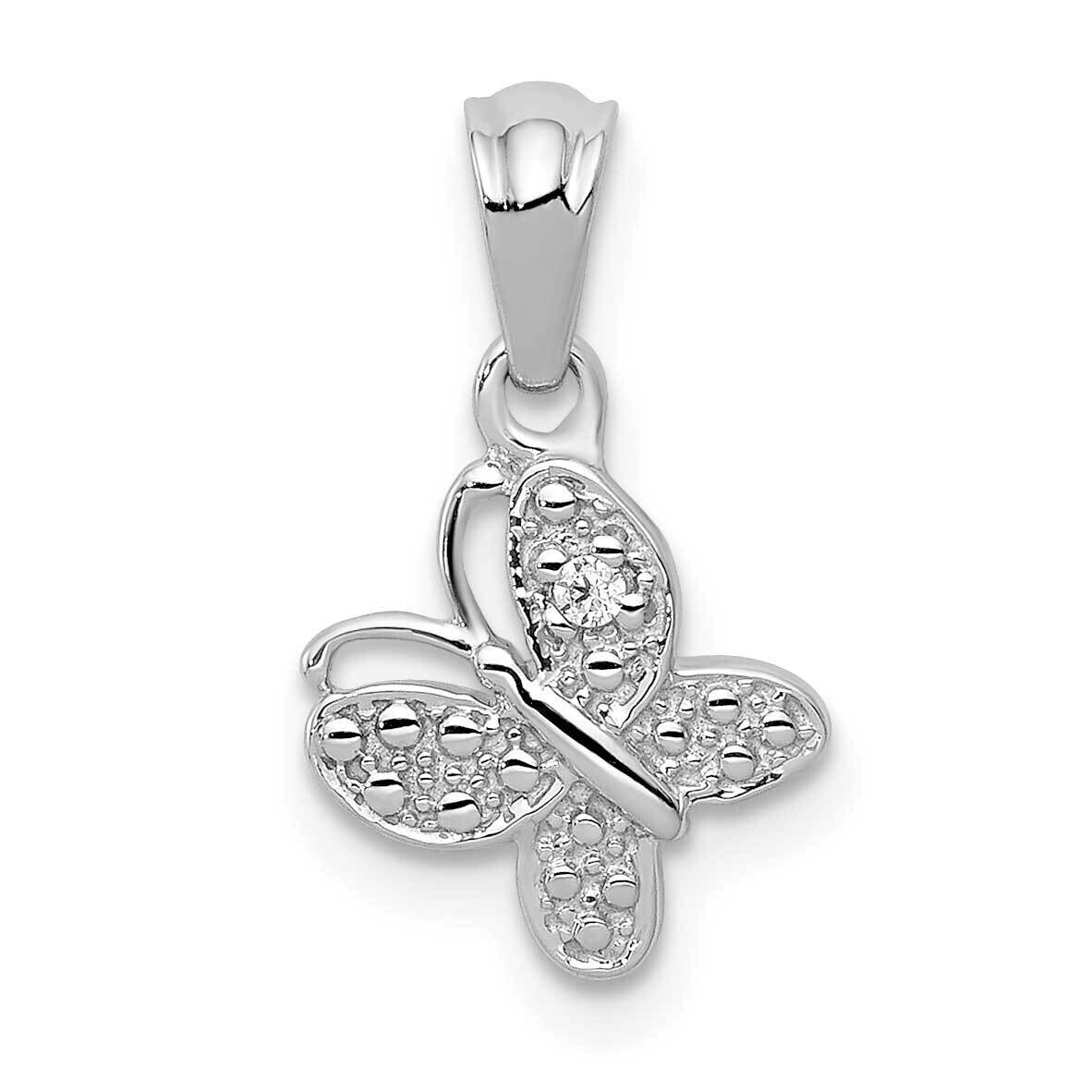 .01Ct. Diamond Butterfly Pendant 10k White Gold PM5214-001-1WA, MPN: PM5214-001-1WA,