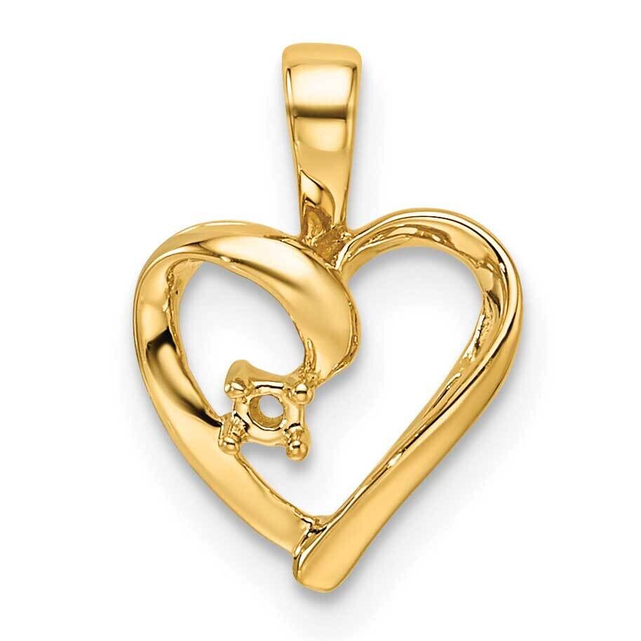 Heart Pendant Mounting 14k Gold PM4820-002-Y, MPN: PM4820-002-Y,