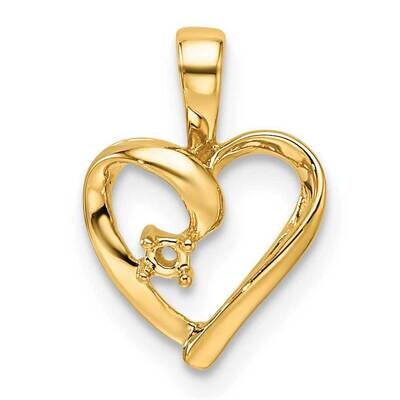 Heart Pendant Mounting 14k Gold PM4820-002-Y, MPN: PM4820-002-Y,