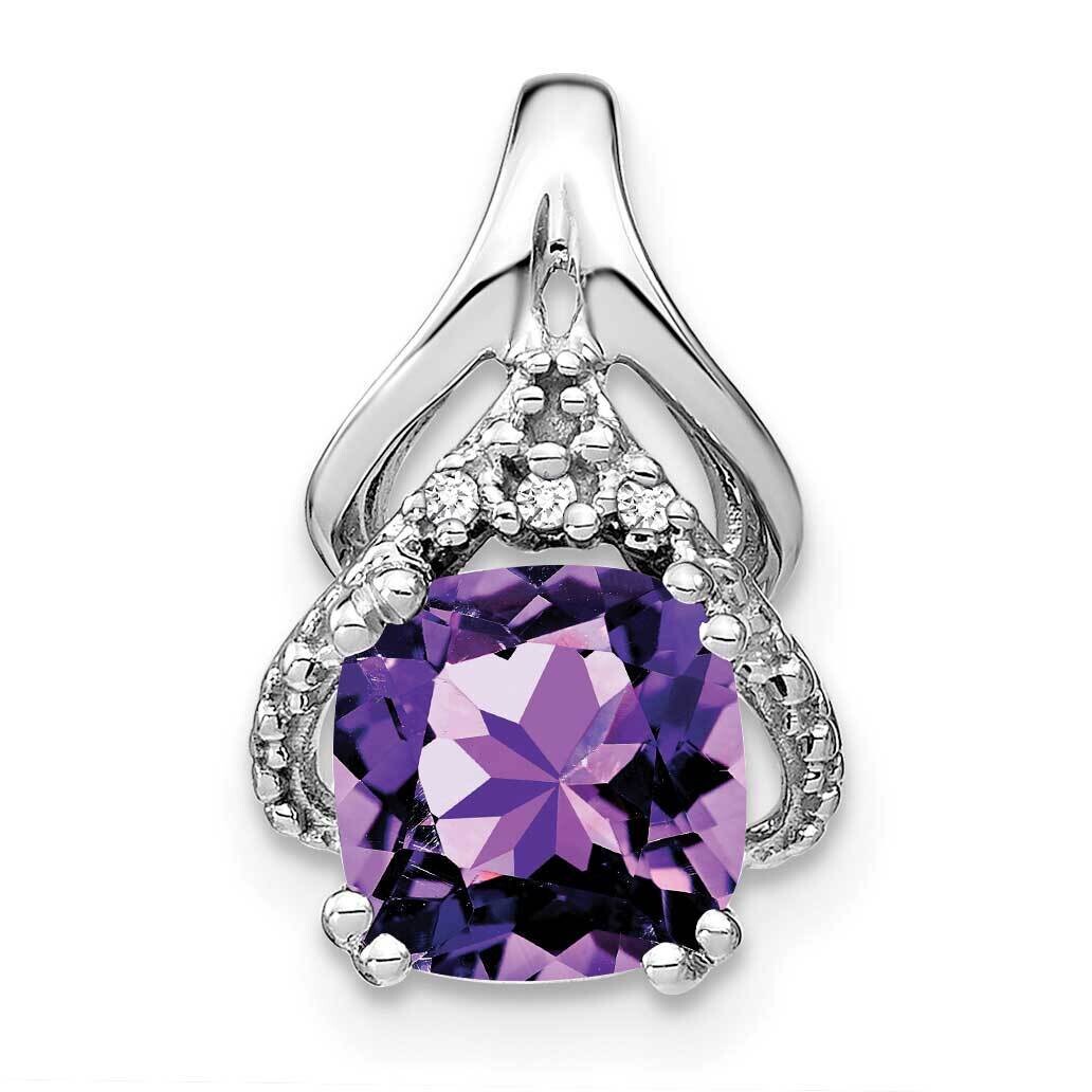 Cushion Amethyst Diamond Pendant 14k White Gold PM7061-AM-001-WA, MPN: PM7061-AM-001-WA,