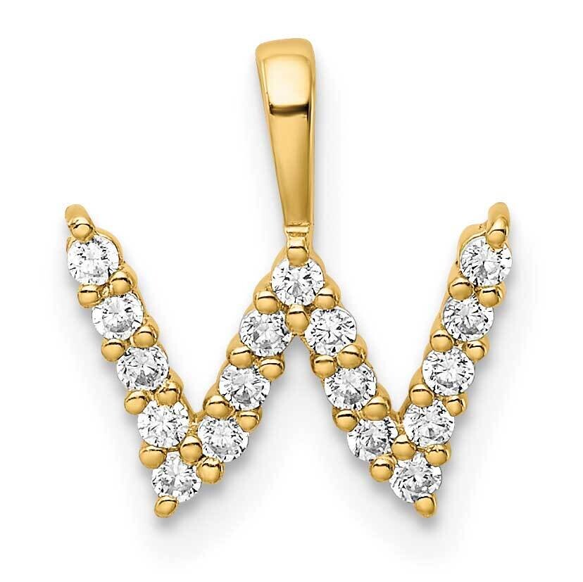 Diamond Letter W Initial Pendant 14k Gold PM6988W-017-YLG, MPN: PM6988W-017-YLG, 883957887548