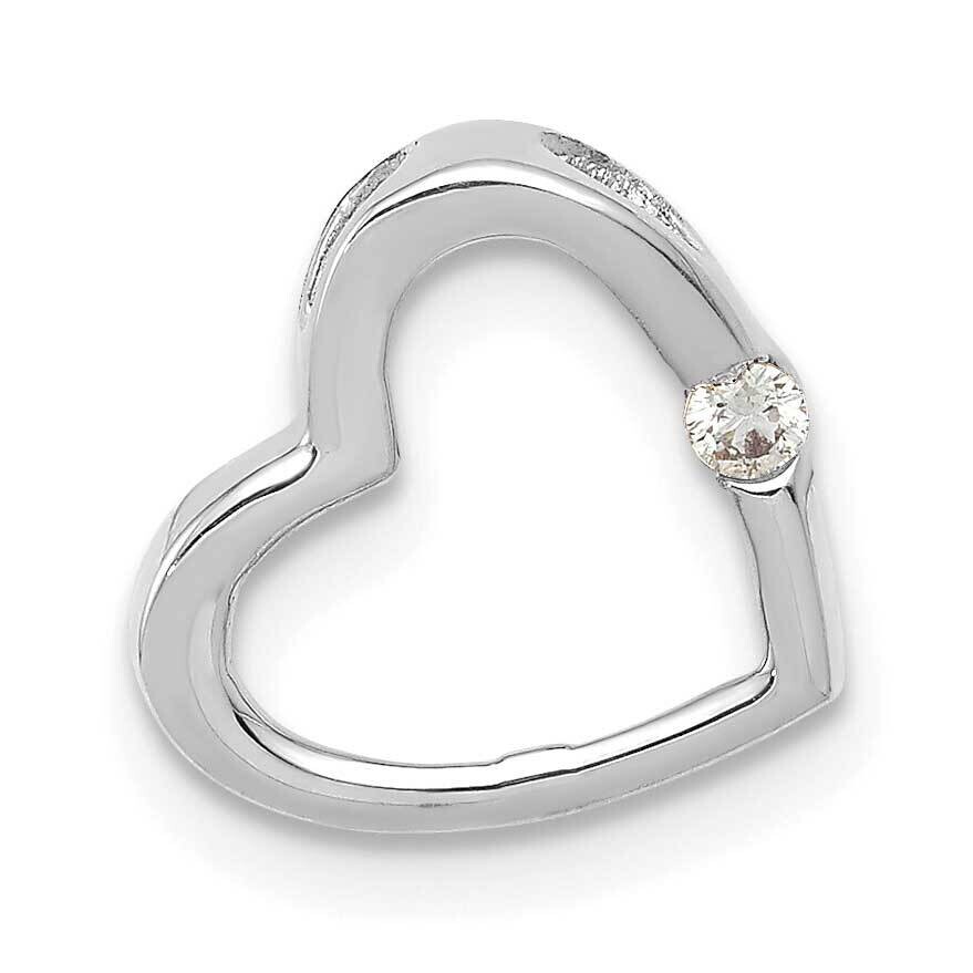 Aa Diamond Heart Chain Slide 10k White Gold PM4837-002-1WA, MPN: PM4837-002-1WA,