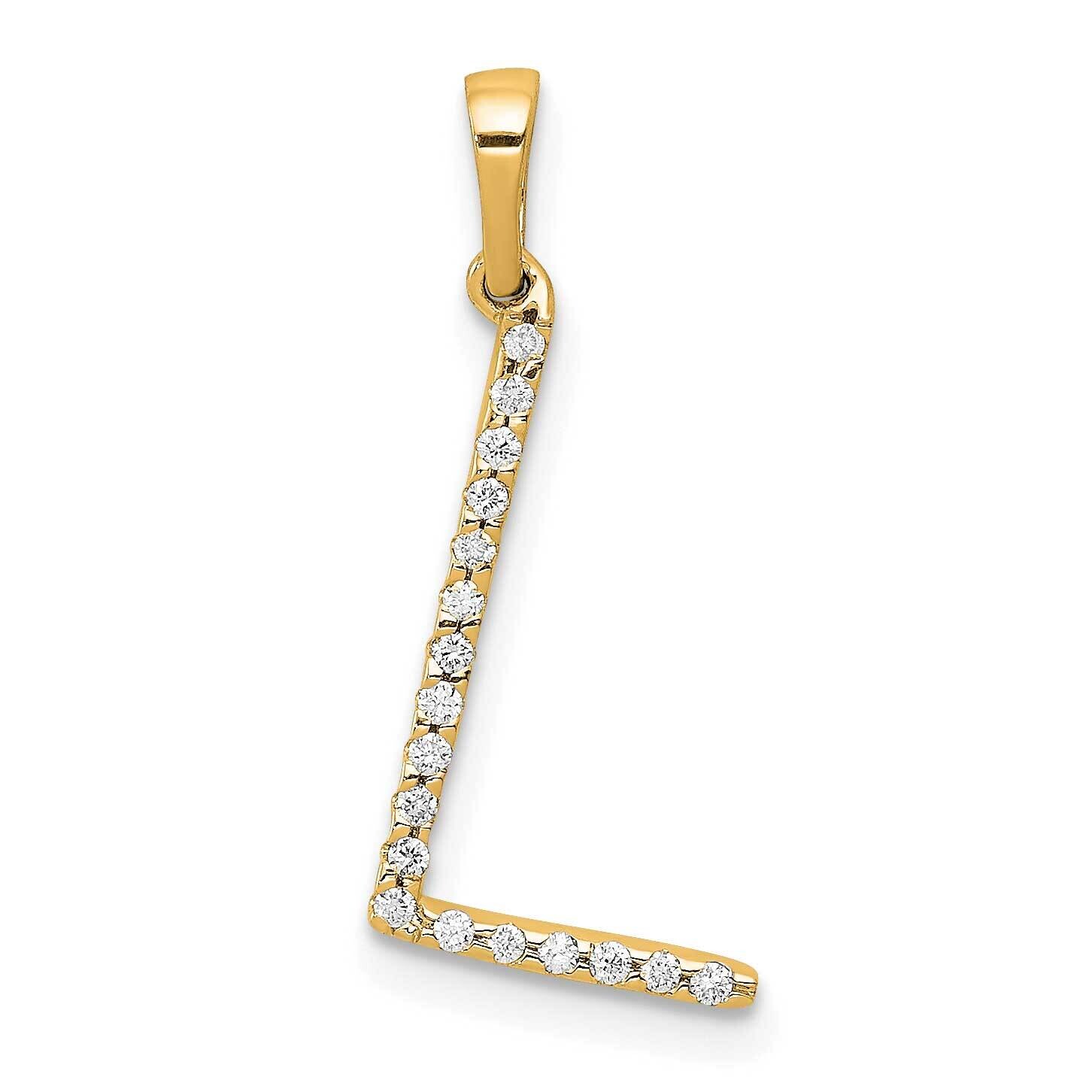 Diamond Letter L Initial Pendant 14k Gold PM5222L-006-YA, MPN: PM5222L-006-YA, 196904071069