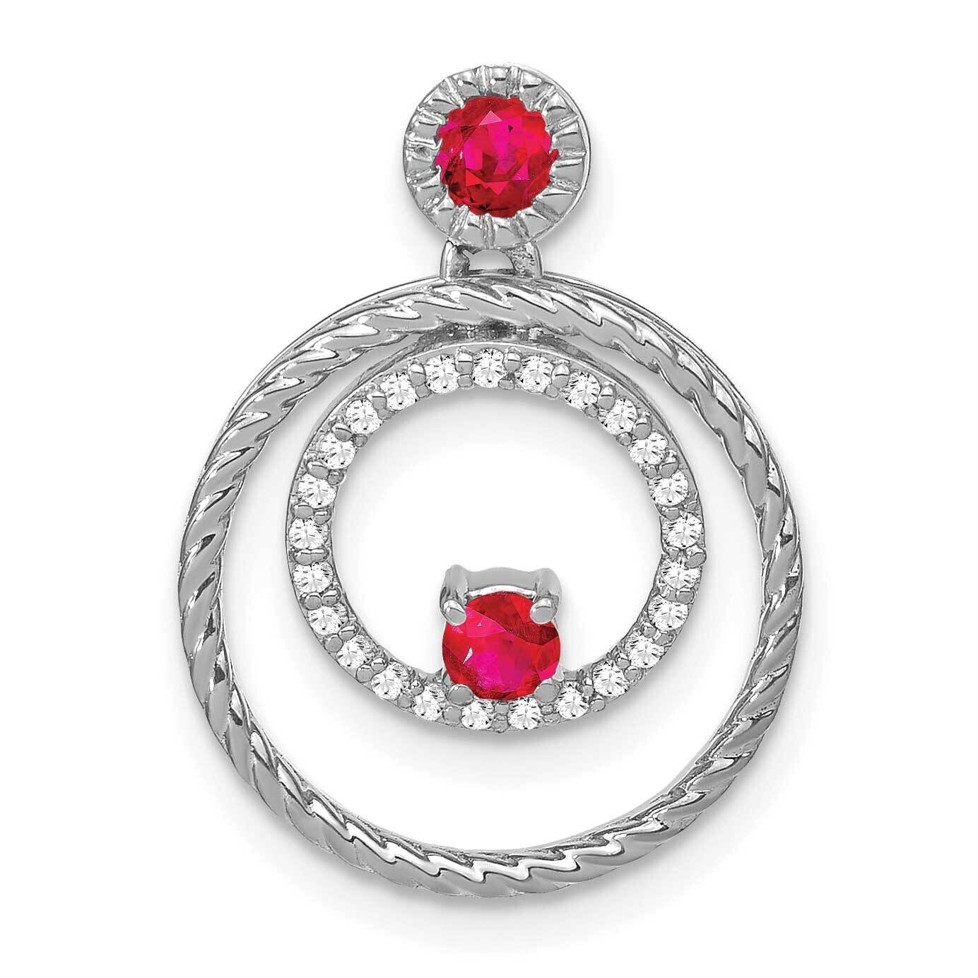 Ruby Diamond Circles Pendant 14k White Gold PM7209-RU-013-WA, MPN: PM7209-RU-013-WA,