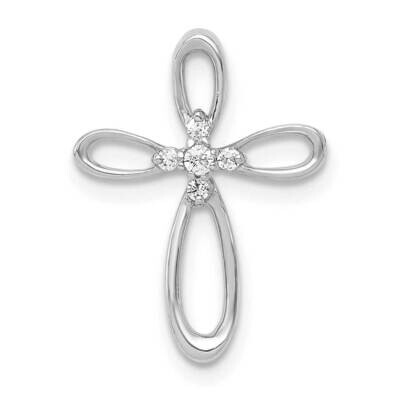 1/20Ct. Diamond Cross Chain Slide 19 Inch 10k White Gold PM4997-005-1WA, MPN: PM4997-005-1WA,