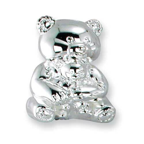 Teddy Bear Silver-Plated Polished Metal Bank GP3555