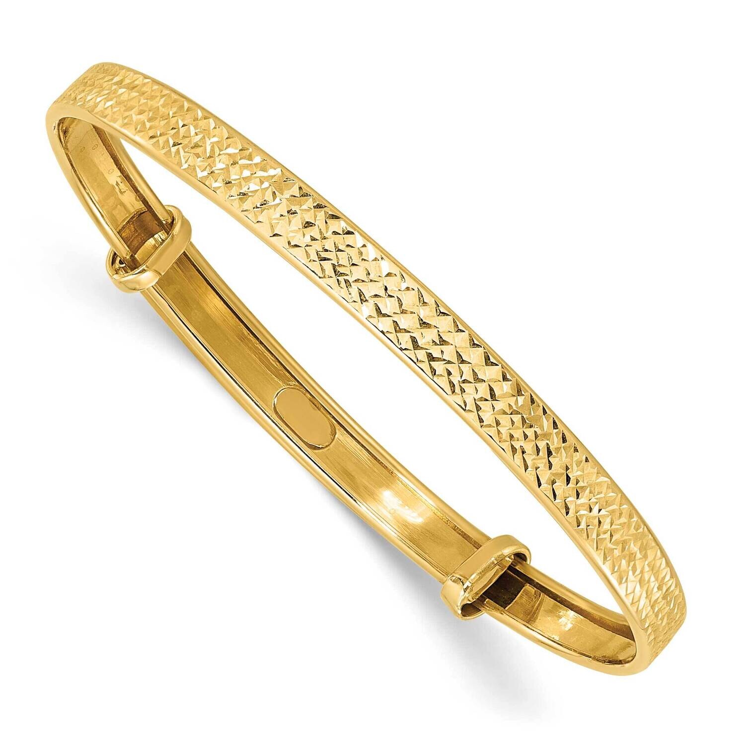 Diamond-Cut Adjustable Baby Bangle 14k Polished Gold GK1164, MPN: GK1164,