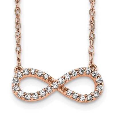 Polished Diamond Infinity Symbol 18 Inch Necklace 10k Rose Gold PM4688-016-1RA, MPN: PM4688-016-1RA,