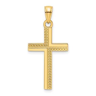 Beaded Cross Pendant 14k Polished Gold K9830, MPN: K9830,