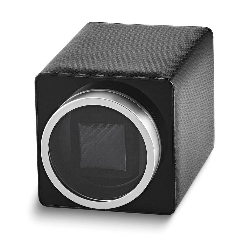 Luxury Giftware Black Carbon Fiber Single Watch Winder JWW411-C