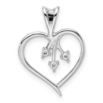 Heart Pendant Mounting 14k White Gold PM4832-005-W, MPN: PM4832-005-W,